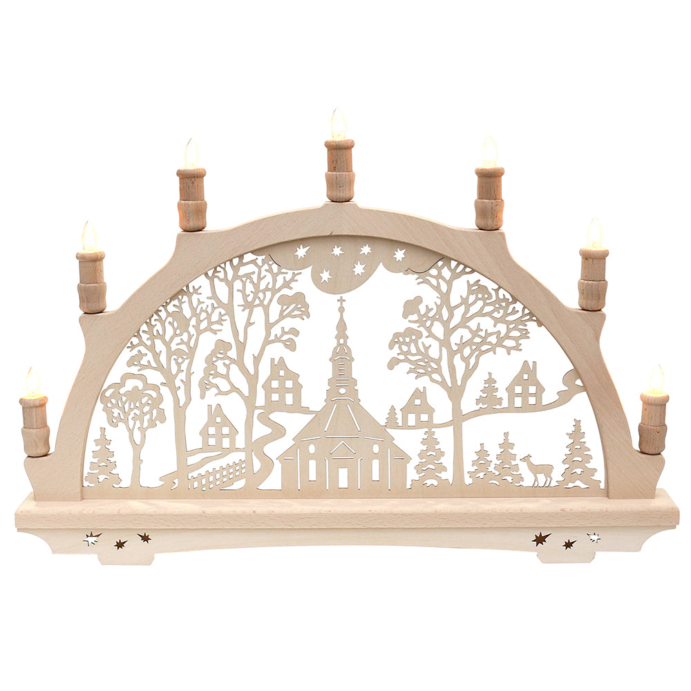 Schwibbogen Seiffener Kirche 57 cm – Erzgebirge, 7-flammig, Made in Germany